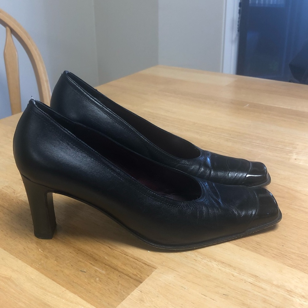 Black Italian made Leather High Heels